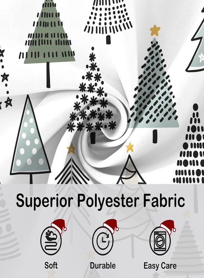 YOSTEV Christmas Shower Curtain, Colorful Christmas Tree Shower Curtains for Bathroom, Grey Green Winter Holiday Shower Curtain, Merry Christmas Xmas Pine Fabric Cloth Bath Decor Curtain, 72x72 Inch - Image 5